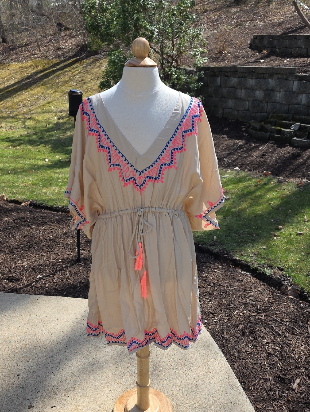 Uluwatu By the Sea Embroidered Cream Dress